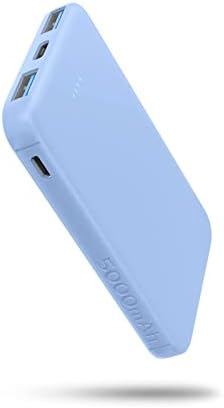 VANYUST S22 Portable Charger, Power Bank, 5000mAh USB-C Out Fast Charging External Battery Pack Compatible for iPhone 15 14 13 12 11 X Samsung S22 S21 Google iPad etc(Blue)