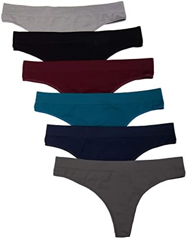 Kalon 6 Pack Women's Nylon Spandex Thong Underwear