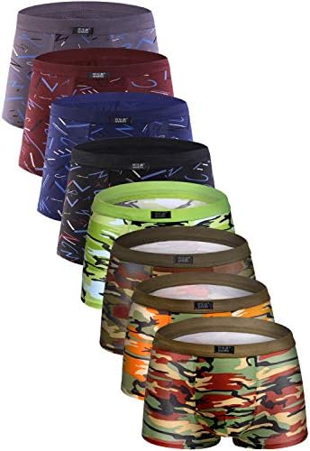 youlehe Men's Underwear Soft Bamboo Rayon Boxer Briefs Stretch Trunks Pack