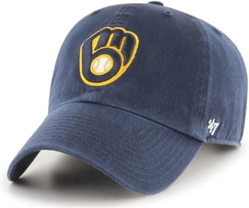 '47 MLB Home Team Color Primary Logo Clean Up Adjustable Strap Hat Cap, Adult One Size Fits All