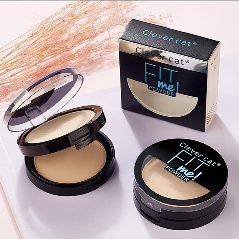 【BeautyMalls】2-Layer Pressed-Powder Oil-Control Face Cosmetics Powder Matte Setting Pressed Powder Pores Invisible Natural Brighten Makeup